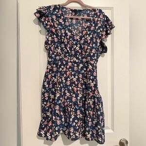 Rachel Roy Floral Ruffle Sleeve Dress